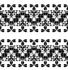 Set of black lace borders isolated on white