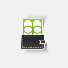 realistic design element purse money N47