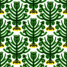 Suzani vector ethnic pattern with Kazakh motifs N5