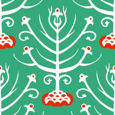 Suzani vector ethnic pattern with Kazakh motifs N7