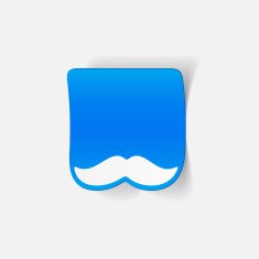 realistic design element mustache N18