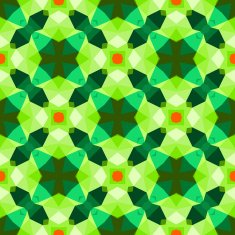 Multicolor geometric pattern in bright green N3