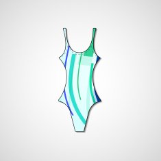 female swimsuit isolated on white background