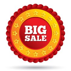 Vector big sale red label with stars