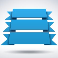 Infographic vector 3D blue ribbons