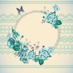 Vintage floral lace background with roses