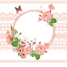 Vintage floral lace background with roses N3