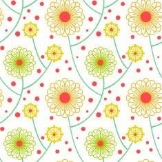 Simple floral pattern with bold flowers