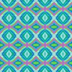 Pattern with bold stylized Indian motifs