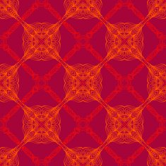 neon red pattern with renaissance motifs