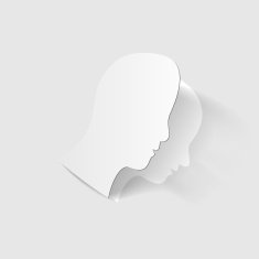 Man head paper cut N3