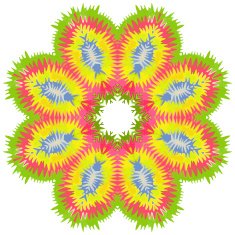 Lace ornament watercolor marble round doily ornamental flower N21