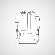 Abstract illustration on peaked cap N95