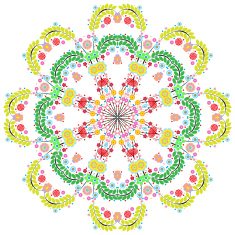 Lace ornament round doily geometric flower pattern floral holiday N12
