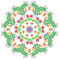 Lace ornament round doily geometric flower pattern floral holiday N13