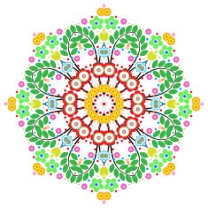 Lace ornament round doily geometric flower pattern floral holiday N14