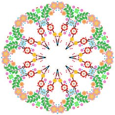Lace ornament round doily geometric flower pattern floral holiday N16