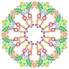 Lace ornament round doily geometric flower pattern floral holiday N17