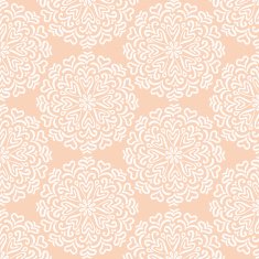 Elaborate hand-drawn white pattern on pink background