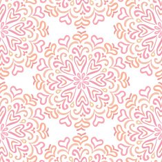 Elaborate circular ornament pattern in shades of pink