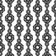Elaborate black and white vertical pattern from circular forms