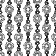 Elaborate black and white vertical pattern