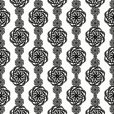 Black line abstract flower vertical pattern