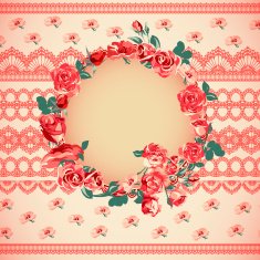 Vintage floral lace background with roses N5