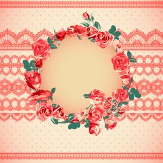 Vintage floral lace background with roses N6