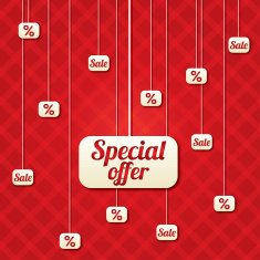 Special offer vector poster with percent discount