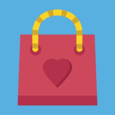 Vector Sweet Red Shopping Bag Icon