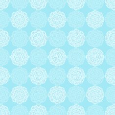 White lace flower pattern on blue background