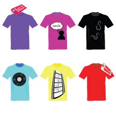 t-shirt set on sale color vector