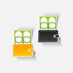 realistic design element purse money N64