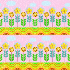 Fashionable modern seamless wallpaper or textile with collection flowers