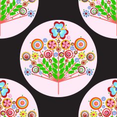 Fashionable modern seamless wallpaper or textile with collection flowers N8