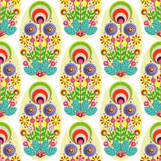 Fashionable modern seamless wallpaper or textile with collection flowers N11