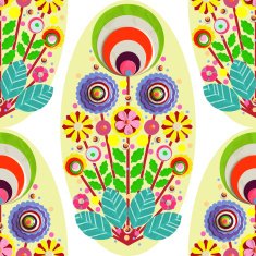 Fashionable modern seamless wallpaper or textile with collection flowers N12