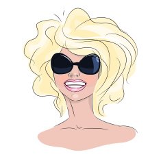 Smiling Blond Woman In Sunglasses