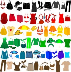 Lady's wardrobe - dress and accessories