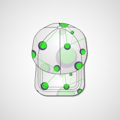 Abstract illustration on peaked cap N114