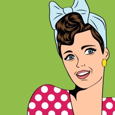 cute retro woman in comics style N5
