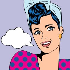 cute retro woman in comics style N6