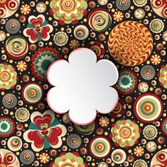 Abstract 3D painted various flowers place for text traced painting N3