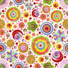 Fashionable modern seamless wallpaper textile with collection of various flowers N5