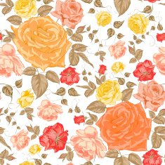 Roses floral background seamless pattern N3