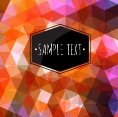 Labels geometric background made of triangles N3