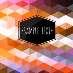Labels geometric background made of triangles N5