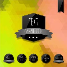 Labels geometric background made of triangles N9