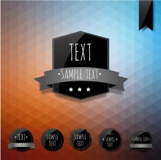 Labels geometric background made of triangles N11